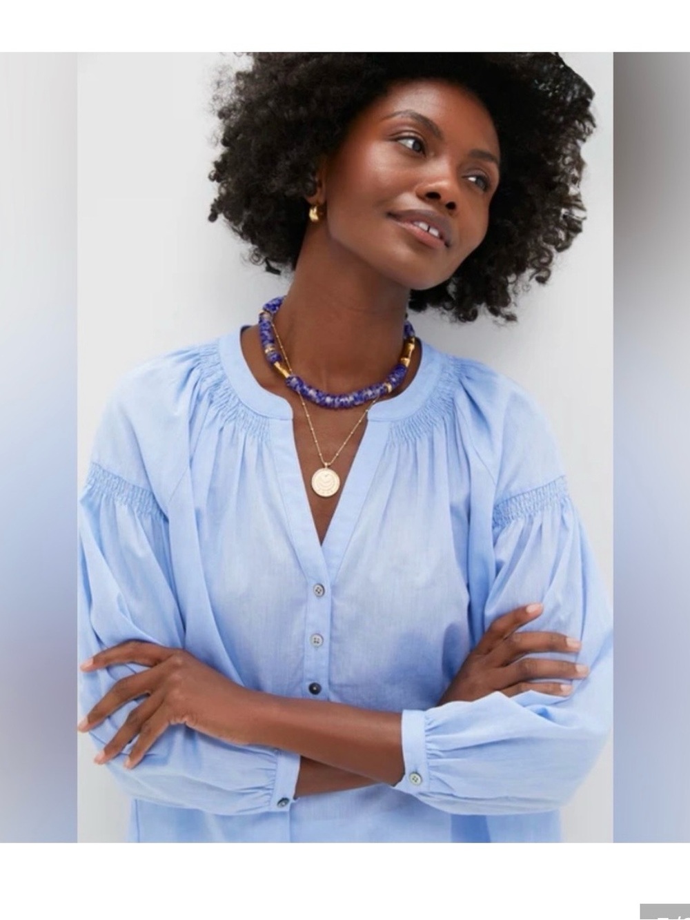 Tuckernuck Chambray Ashton Popover Blouse